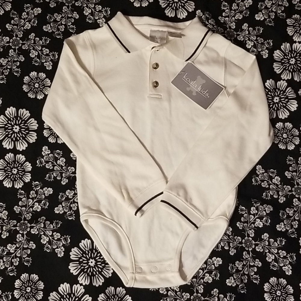 48 Months (4T) white, long-sleeve onesie